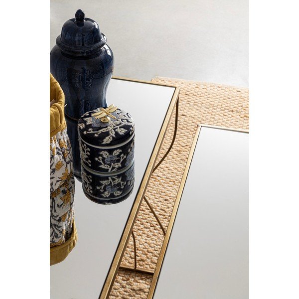 Mese consolă aurii 2 buc. cu blat din sticlă 33x104 cm Elenor – Bizzotto-image-1