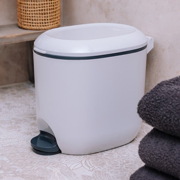 Coș de gunoi alb cu pedală din plastic 3,5 l – Addis-image-1