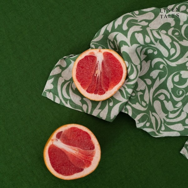 Prosop de vase din in 45x65 cm Evergreen Damask – Linen Tales-image-2