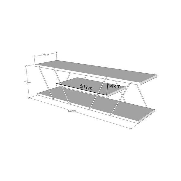 Comodă TV în culoare naturală cu aspect de lemn de nuc 120x33 cm Canaz – Kalune Design-image-4