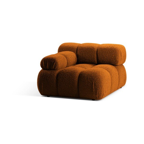 Modul pentru canapea modulară portocaliu cu tapițerie din țesătură bouclé (cu colț pe partea stângă ) Bellis – Micadoni Home-image-3