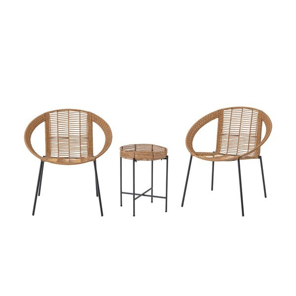 Set mobilier de grădină în culoare naturală din ratan artificial pentru 2 persoane Dudine – Bloomingville