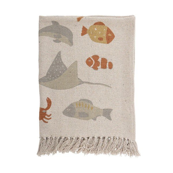 Pătură pentru copii bej din bumbac 100x80 cm Abaas - Bloomingville Mini-image-1