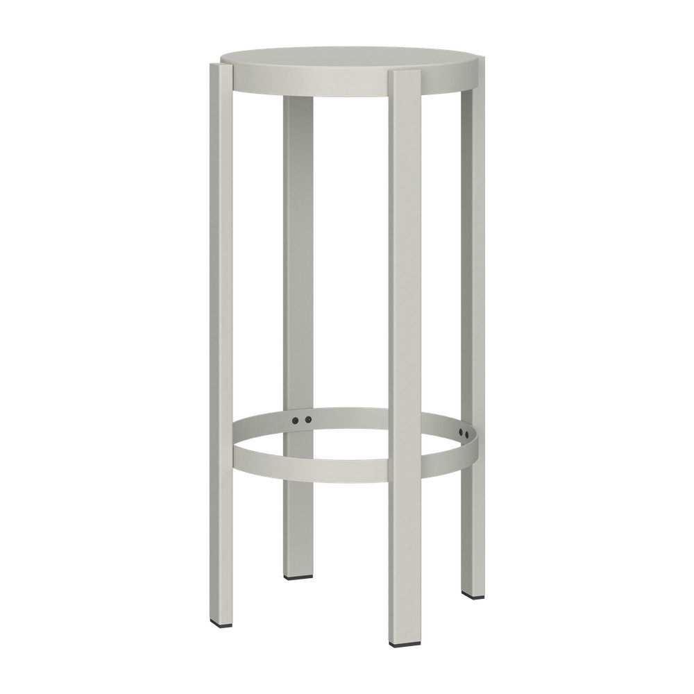 Scaun de bar gri deschis din oțel (înălțime șezut 75 cm) Doon – noo.ma