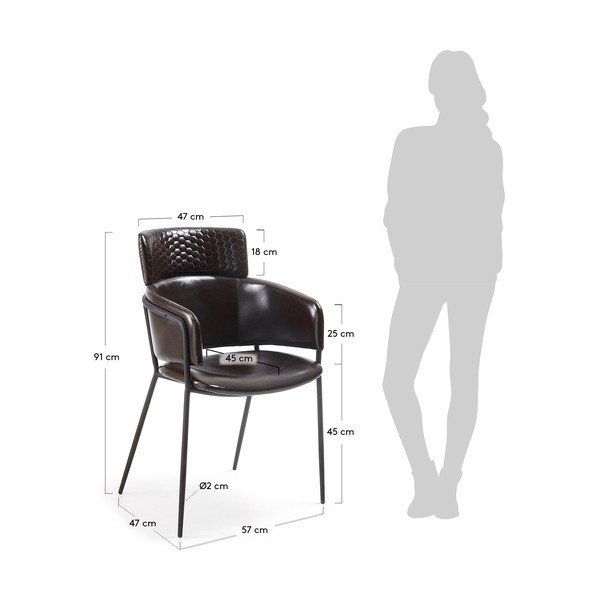Set 2 scaune La Forma Rhett, negru-image-1