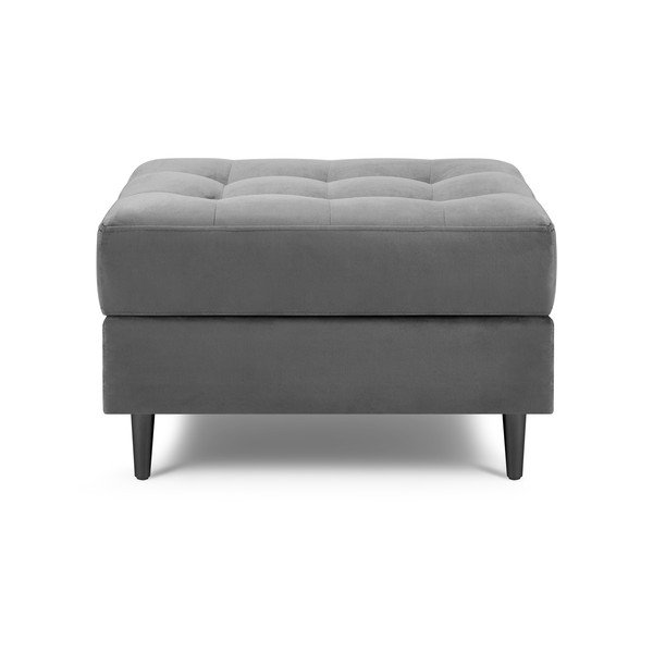 Taburet din catifea Milo Casa Santo, gri deschis-image-3