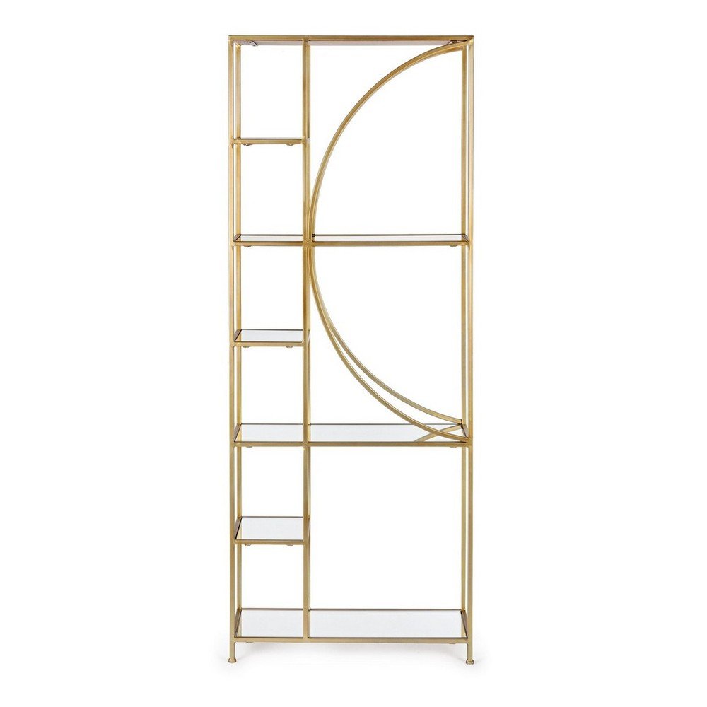 Bibliotecă aurie din oțel 66x176x25,5 cm Elenor – Bizzotto
