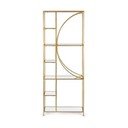Bibliotecă aurie din oțel 66x176x25,5 cm Elenor – Bizzotto