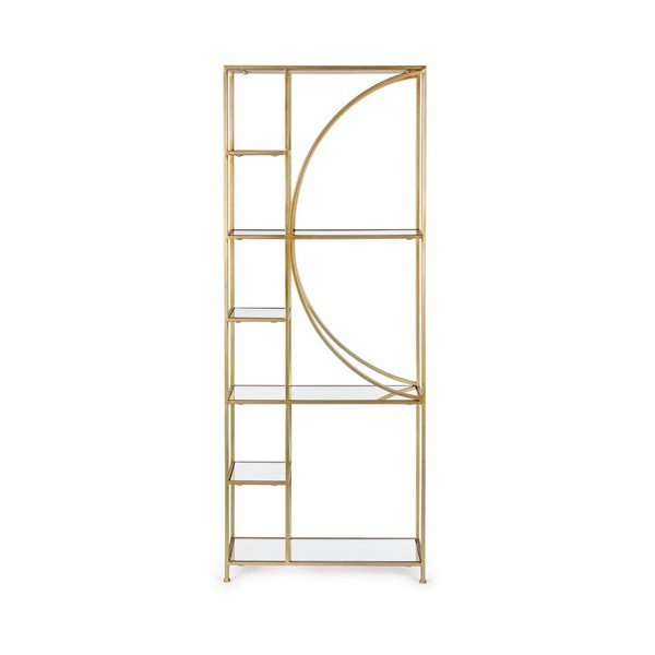 Bibliotecă aurie din oțel 66x176x25,5 cm Elenor – Bizzotto