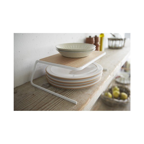 Raft suplimentar alb/în culoare naturală din lemn 19,5x19,5 cm Tosca – YAMAZAKI-image-2