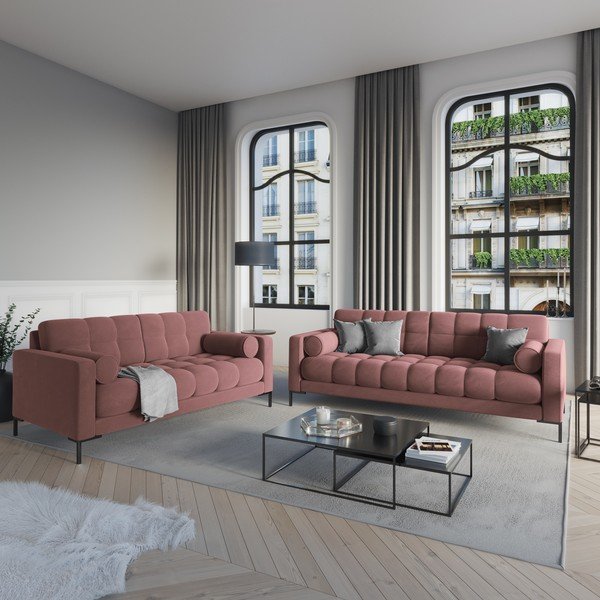 Canapea din catifea Cosmopolitan Design Bali, roz-image-1