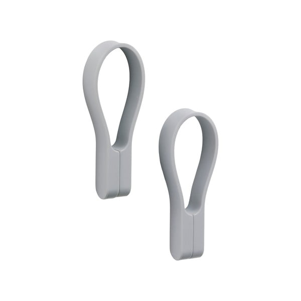 Clipsuri pentru prosoape gri-deschis 2 buc. din silicon Loop – Zone