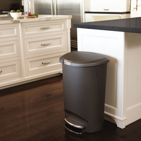 Coș de gunoi gri închis cu pedală din plastic 50 l – simplehuman-image-1