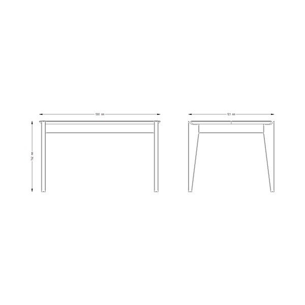 Masă din lemn de pin Askala Hook, lungime 130 cm, picioare albe-image-1