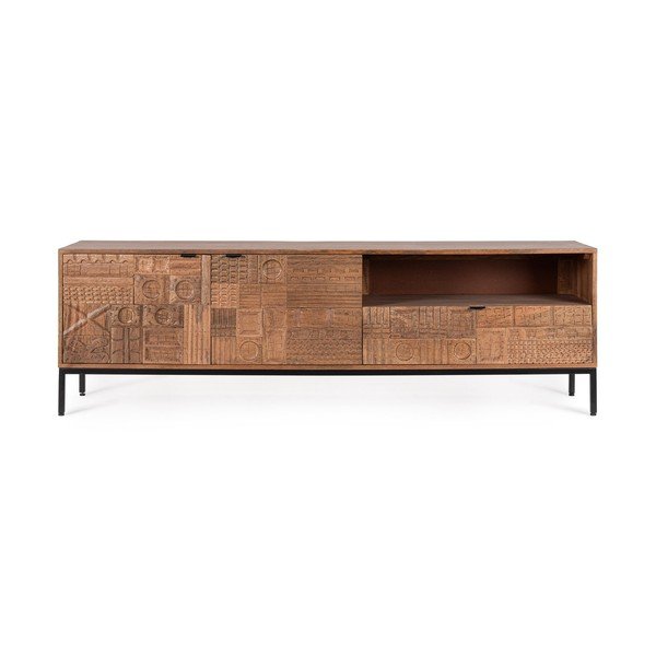 Comodă TV în culoare naturală din lemn de mango 180x55x42 cm Kindia – Bizzotto