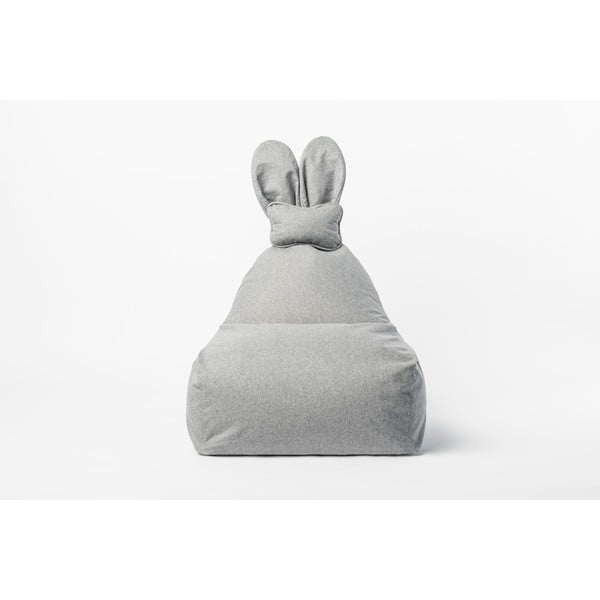 Fotoliu sac pentru copii The Brooklyn Kids Funny Bunny, gri deschis-image-1