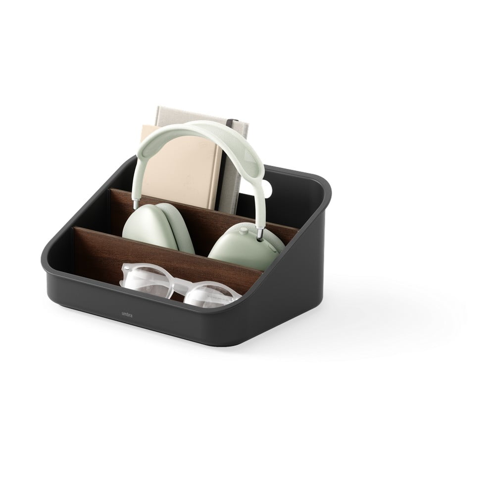 Organizator de baie negru pentru cosmetice din plastic reciclat Bellwood – Umbra