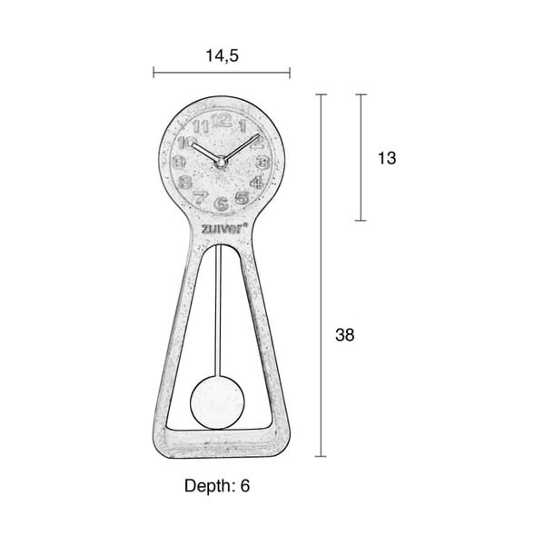 Ceas de masă din beton Zuiver Pendulum, negru-image-1