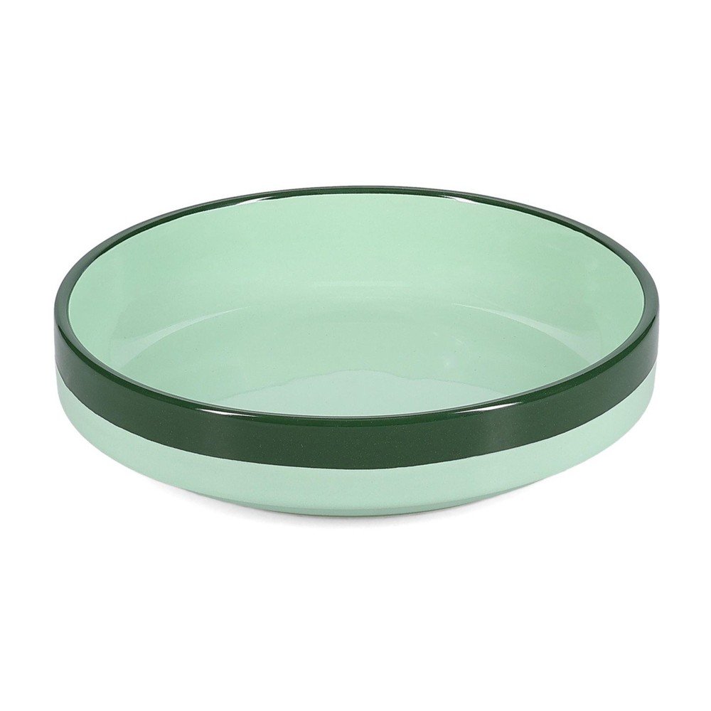 Farfurie verde adâncă din gresie ø 21 cm Duo – ONA Farfurie verde adâncă din gresie ø 21 cm Duo – ONA