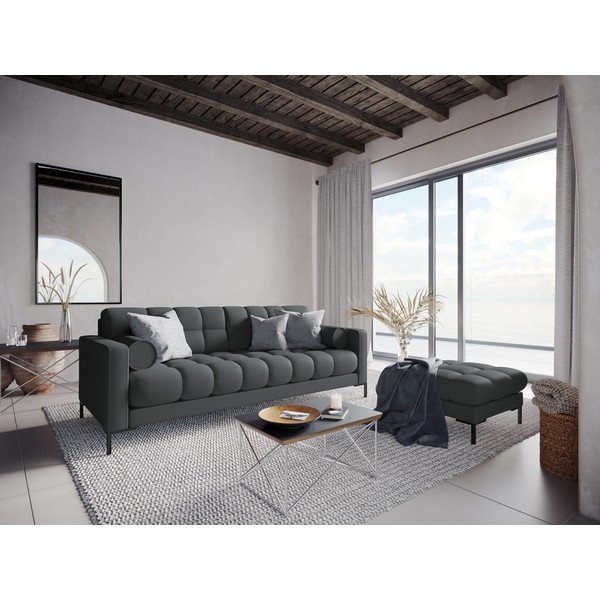 Taburet tapițat Cosmopolitan Design Bali, 60 cm, gri închis-image-4