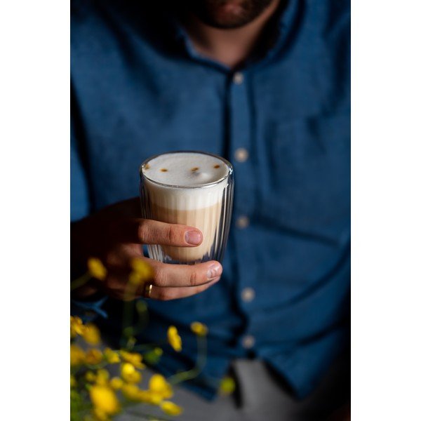 Căni 2 buc. pentru cappuccino din sticlă 250 ml Livio Duo – Vialli Design-image-2