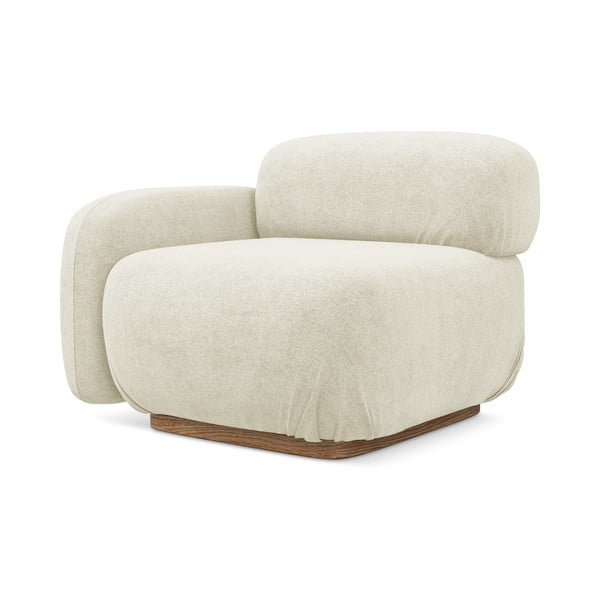 Modul pentru canapea modulară crem cu tapițerie din țesătură bouclé (cu colț pe partea stângă) Ailani – Makamii-image-2