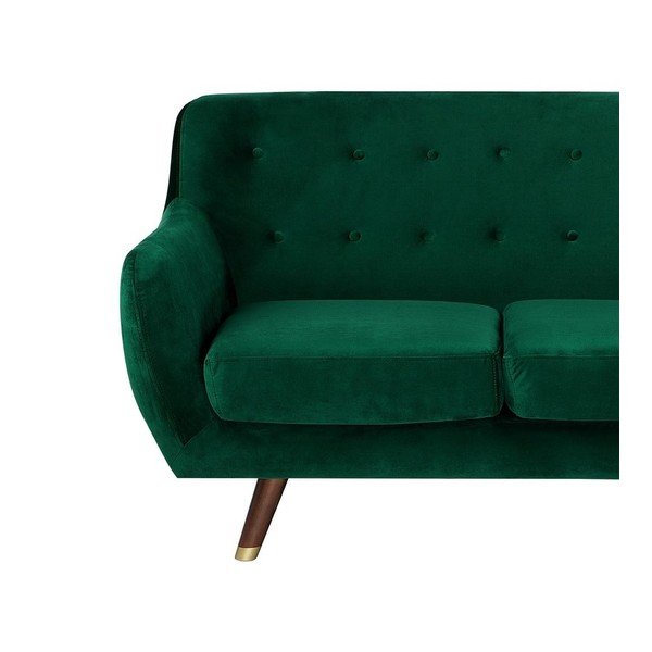 Canapea cu 2 locuri cu tapițerie din catifea Monobeli Willy, verde smarald-image-4