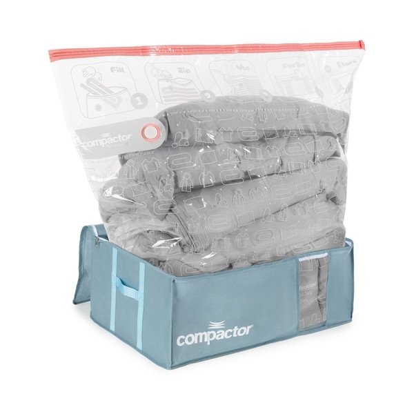Cutie de depozitare pentru haine din plastic cu vacuum 65x45x27 cm Blue Edition – Compactor-image-4