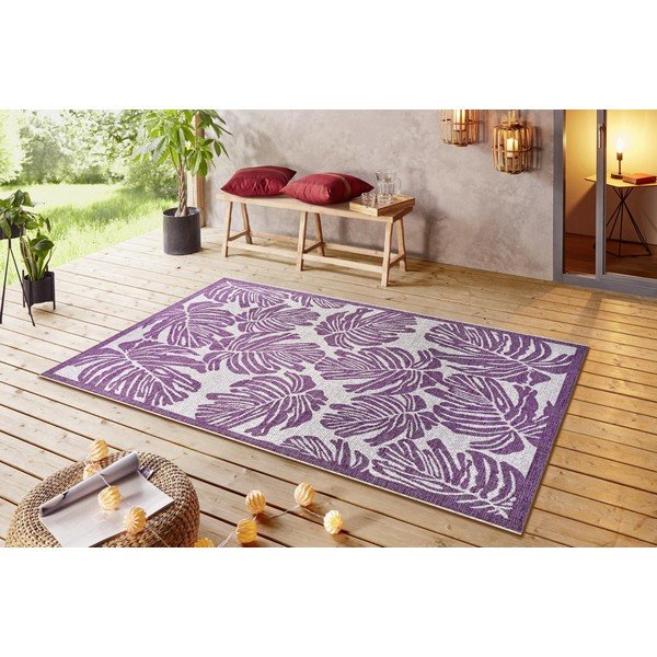 Covor adecvat pentru exterior NORTHRUGS Monstera, 160 x 230 cm, violet - bej-image-1