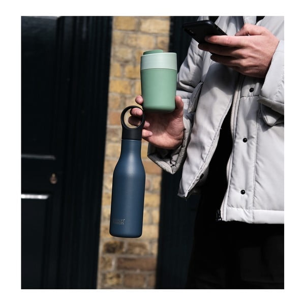 Sticlă albastru-închis de călătorie din oțel inoxidabil 500 ml Loop – Joseph Joseph-image-2