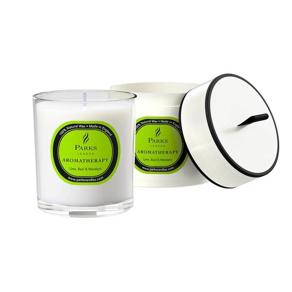 Lumânare parfumată Parks Candles London Aromatherapy, aromă de busuioc și mandarine, durată ardere 50 ore-image-1