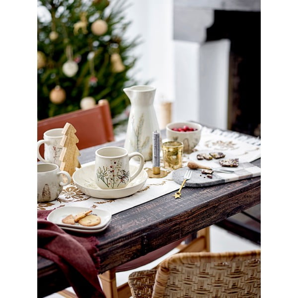 Bol mic crem din gresie 450 ml  cu model de Crăciun Hollie – Bloomingville-image-1