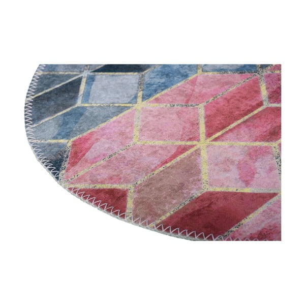 Covor roz/gri deschis lavabil rotund ø 100 cm – Vitaus-image-2