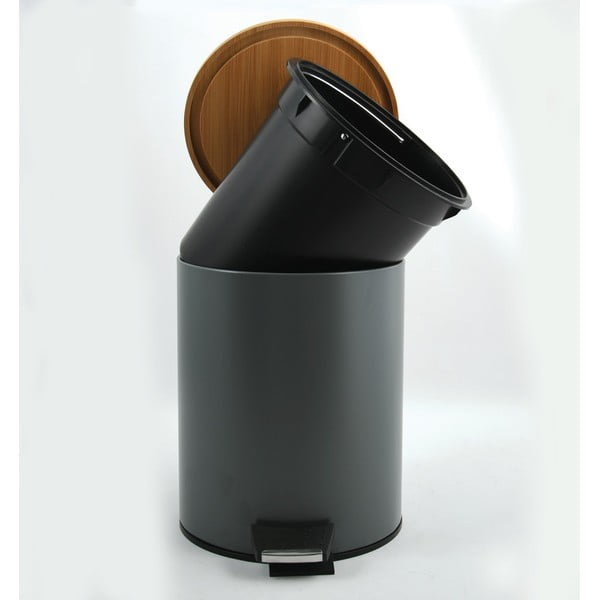 Coș de gunoi gri închis cu pedală din oțel 3 l   Adonis – Spirella-image-2
