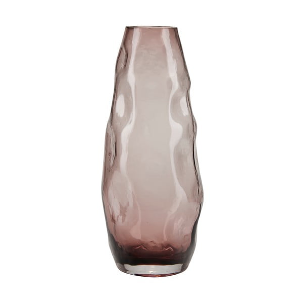 Vază din sticlă Bahne & CO, înălțime 28 cm, roz deschis
