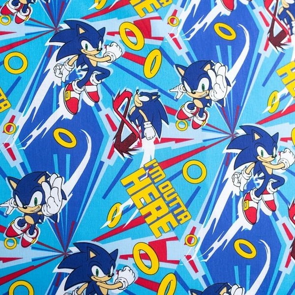 Lenjerie de pat pentru copii albastră din bumbac pentru pat de o persoană 140x200 cm Sonic "Let´s go" – Jerry Fabrics-image-4