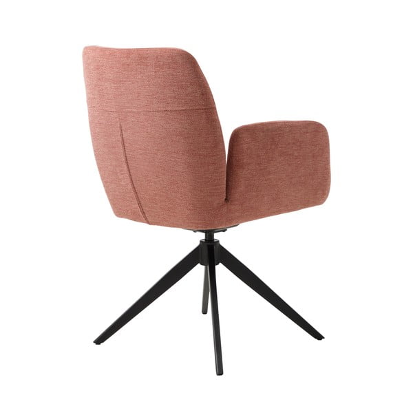 Scaun de sufragerie roz cu cotiere tapițat Roxana – Unique Furniture-image-4