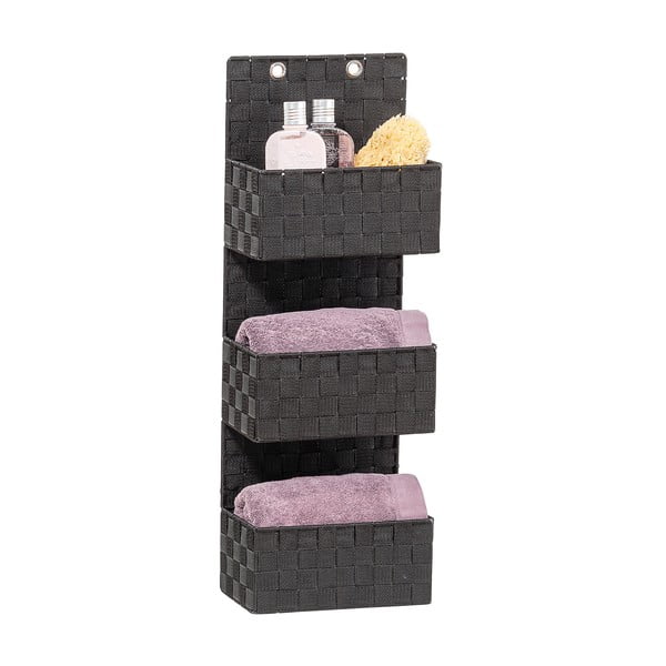 Organizator triplu pentru baie Wenko Adria, negru-image-1