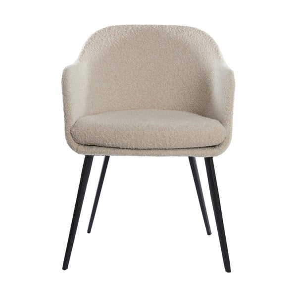 Scaun de sufragerie crem cu cotiere tapițat Leone – Light & Living-image-1