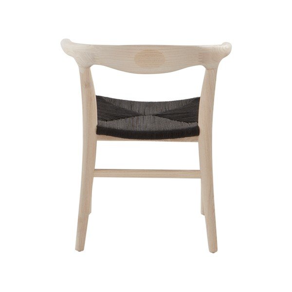 Scaun de dining negru/în culoare naturală deschisă cu cotiere din lemn de ulm Nattavaara – Jotex-image-4