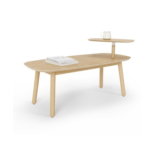 Măsuță de cafea în culoare naturală din lemn de fag 56x120 cm Swivo – Umbra-image-3