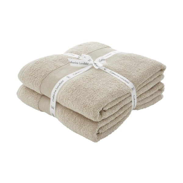 Prosoape bej 2 buc. din bumbac din frotir 90x140 cm Anti-Bacterial – Catherine Lansfield-image-2