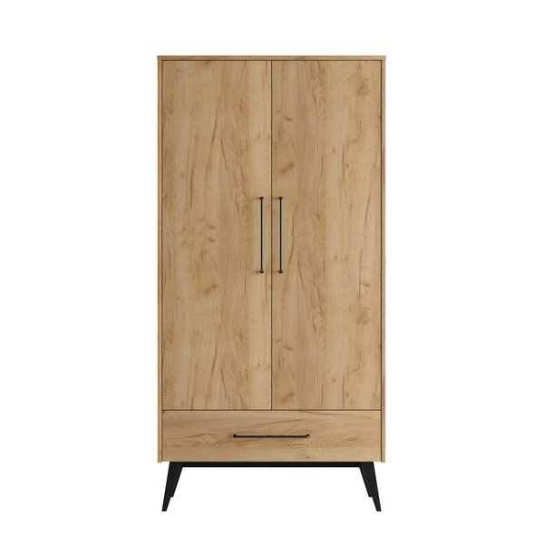 Șifonier de copii în culoare naturală cu aspect de lemn de fag 100x200 cm Retro – Pinio