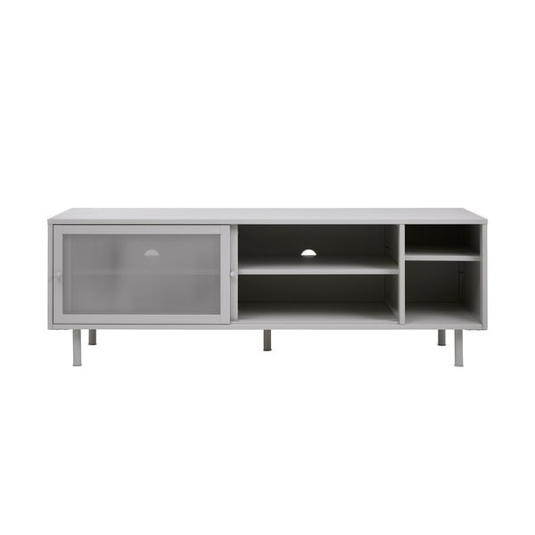 Comodă TV gri din metal 160x55x45 cm Veep – Unique Furniture-image-3