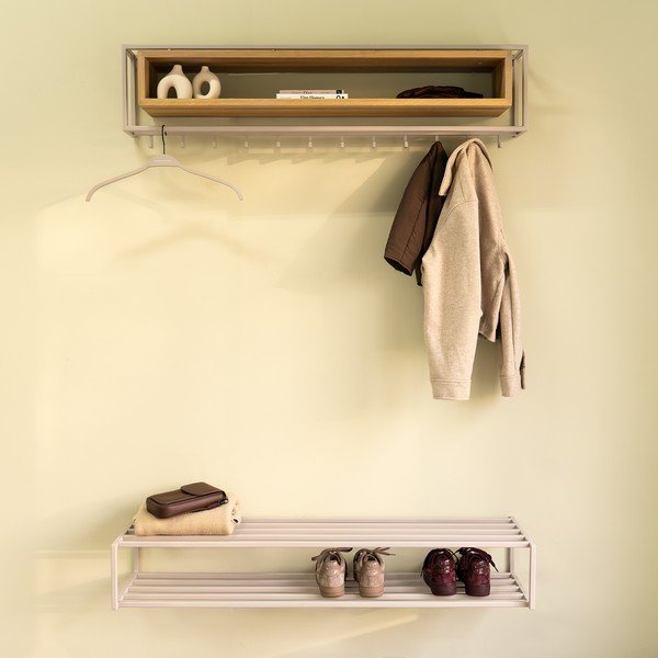 Pantofar taupe suspendat din oțel 118x20,5x30,5 cm School – Spinder Design-image-2