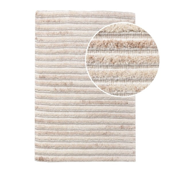 Covor crem țesut manual din lână 60x90 cm Mango – House Nordic