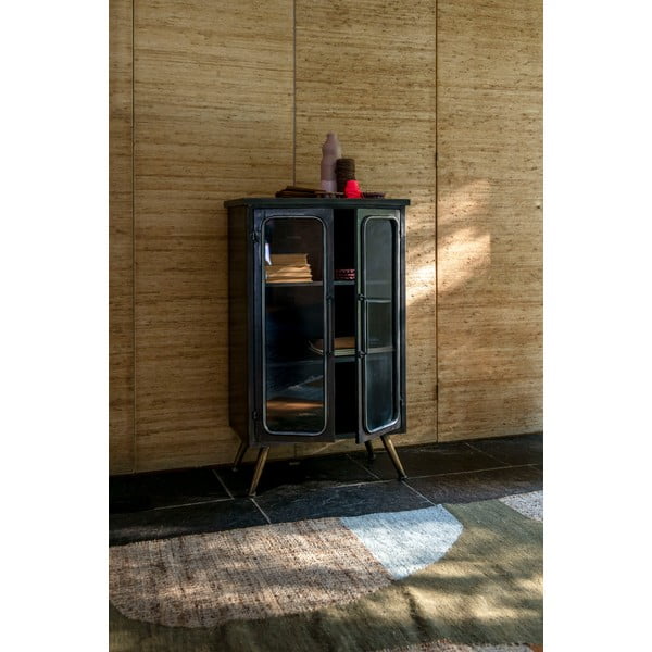 Vitrină neagră din metal 60x100x35 cm Denza – Dutchbone-image-3