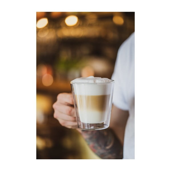 Căni 2 buc. pentru cappuccino/cu perete dublu din sticlă 350 ml – Vialli Design-image-1