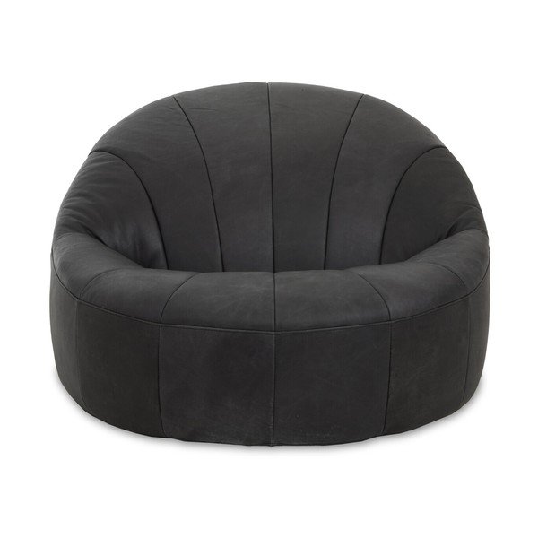 Fotoliu negru cu tapițerie din piele Hoxton – Premier Housewares-image-2