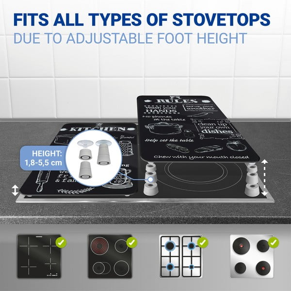 Protecții de aragaz 2 buc. din sticlă temperată 52x30 cm Kitchen Rules – Maximex-image-4